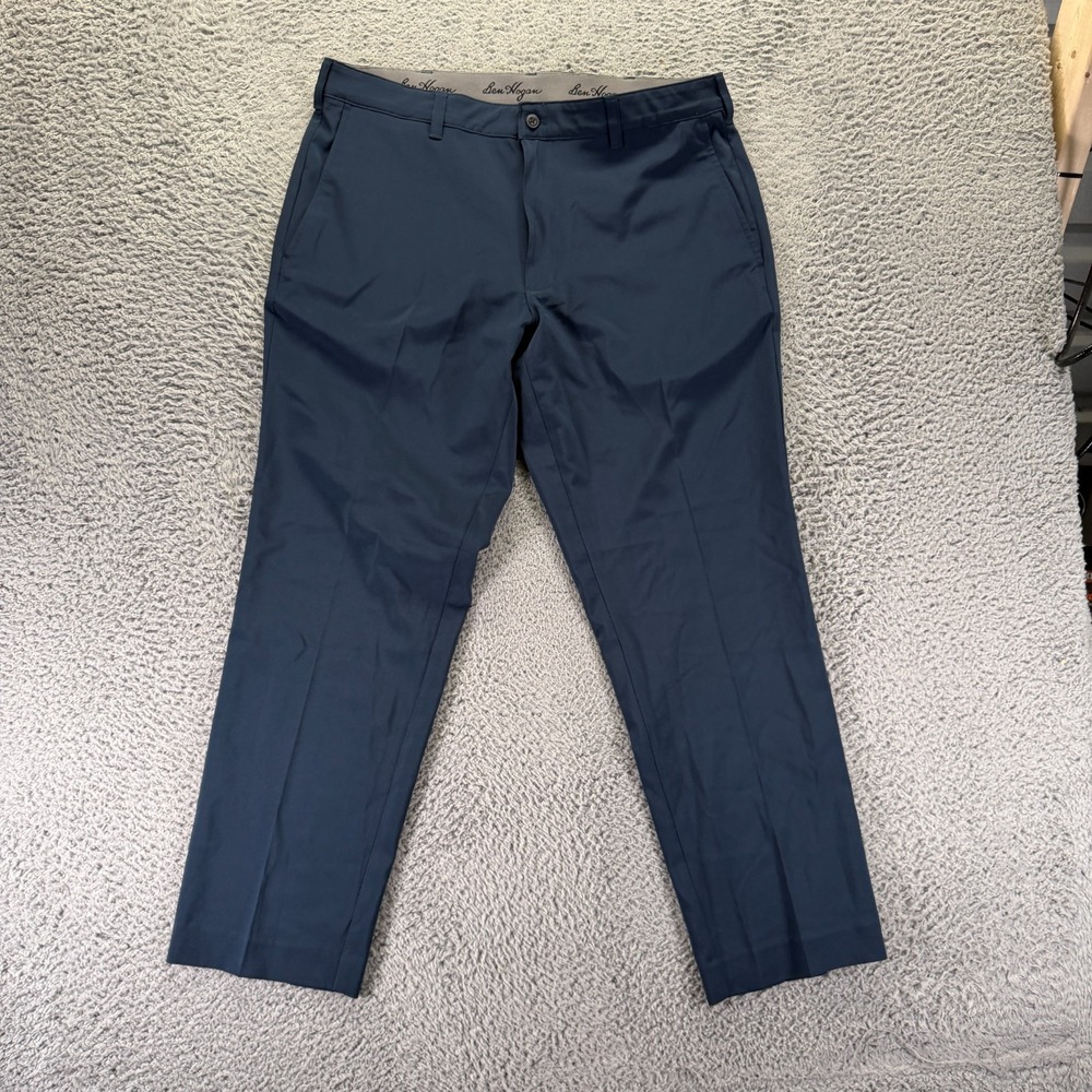Ben Hogan Pant Mens 36x30 Blue Polyester Golf Straight Performance Sport Stretch